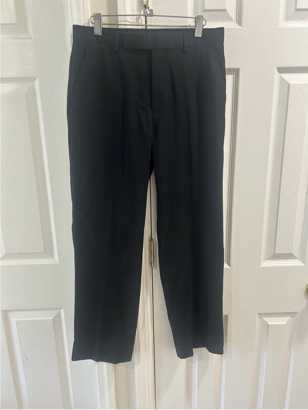 Perry Ellis Dress Pants Men’s 30x32 Black Flat Front Slim Fit  Work Trousers